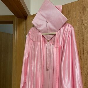 Pink Graduation Cap and Gown Set